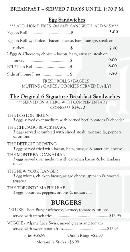 long beach deli menu