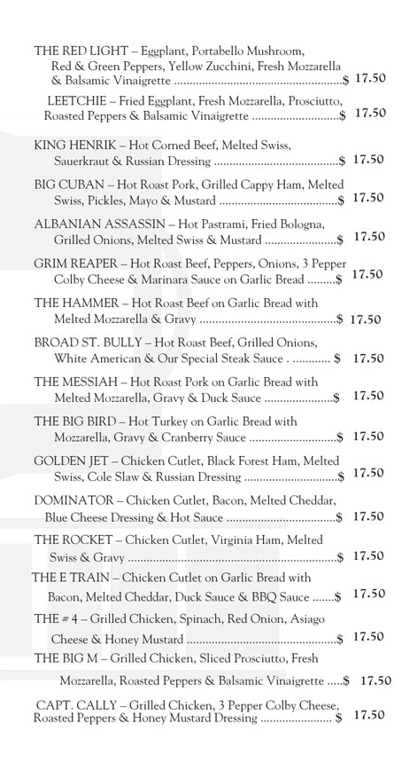long beach deli menu